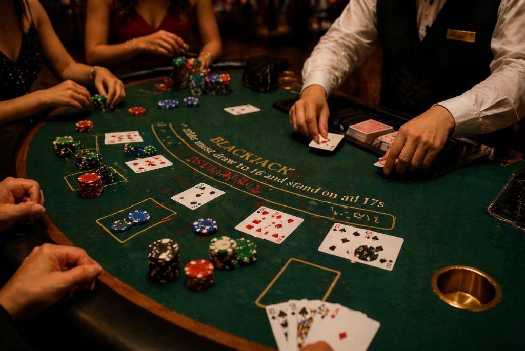 Gambling excitement at the casino table