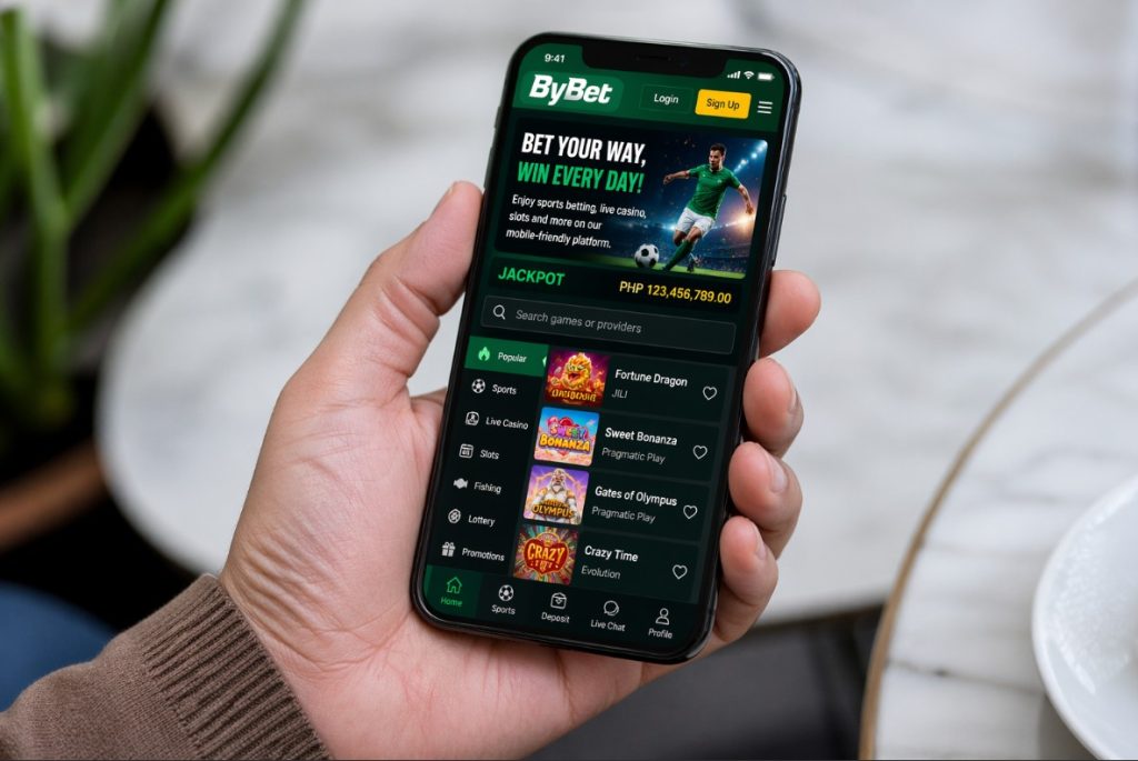 Mobile betting app interface in focus